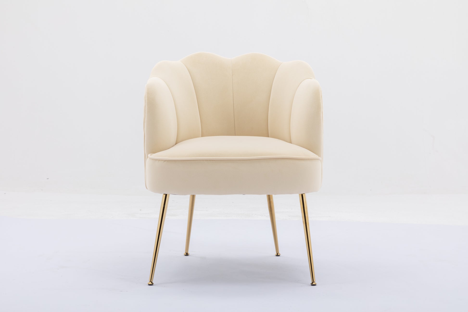 Shell Shape Velvet Fabric Armchair Accent Chair