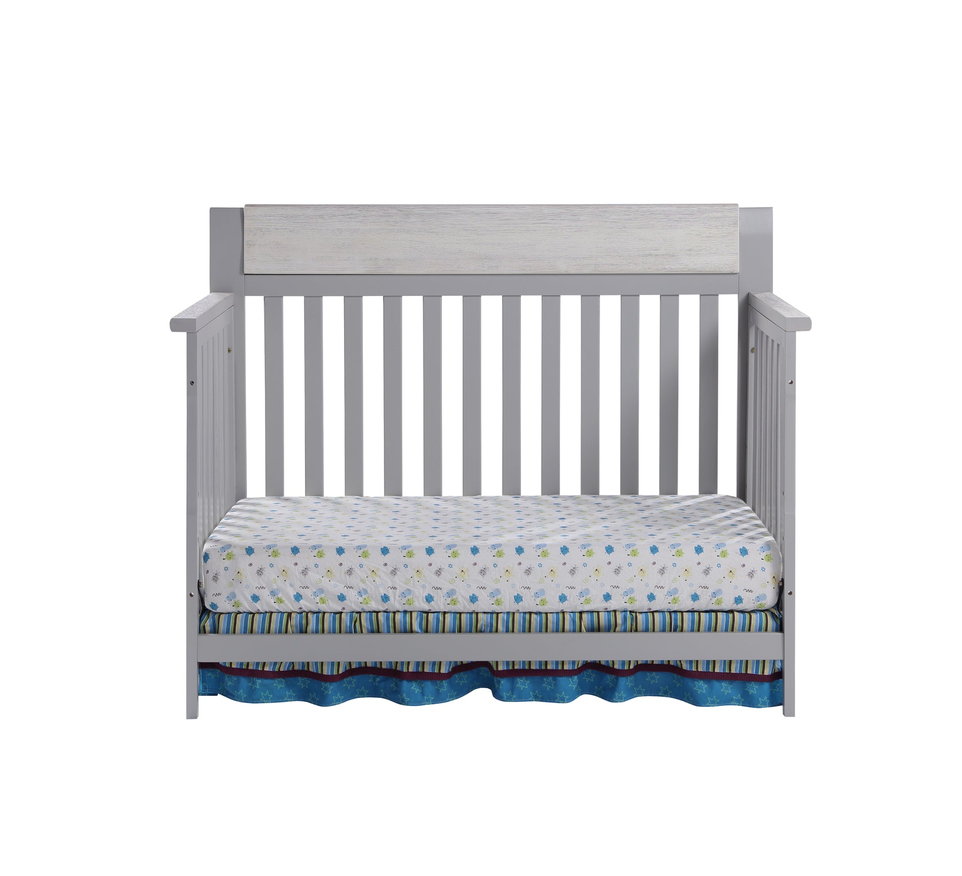 Hayes 4 in 1 Convertible Crib Gray Weathered Granite gray-solid wood