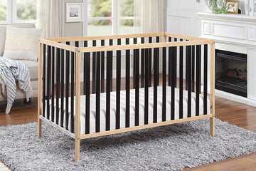 Deux Remi 3 in 1 Convertible Island Crib Natural Black natural-solid wood