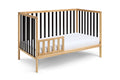 Deux Remi 3 in 1 Convertible Island Crib Natural Black natural-solid wood