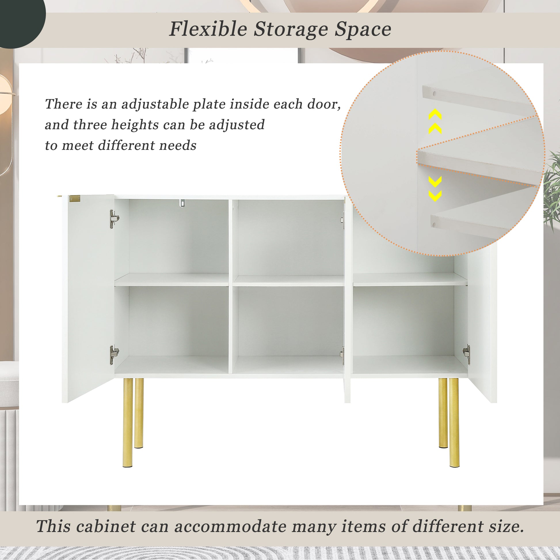 Modern Simple & Luxury Style Sideboard Particle white-particle board