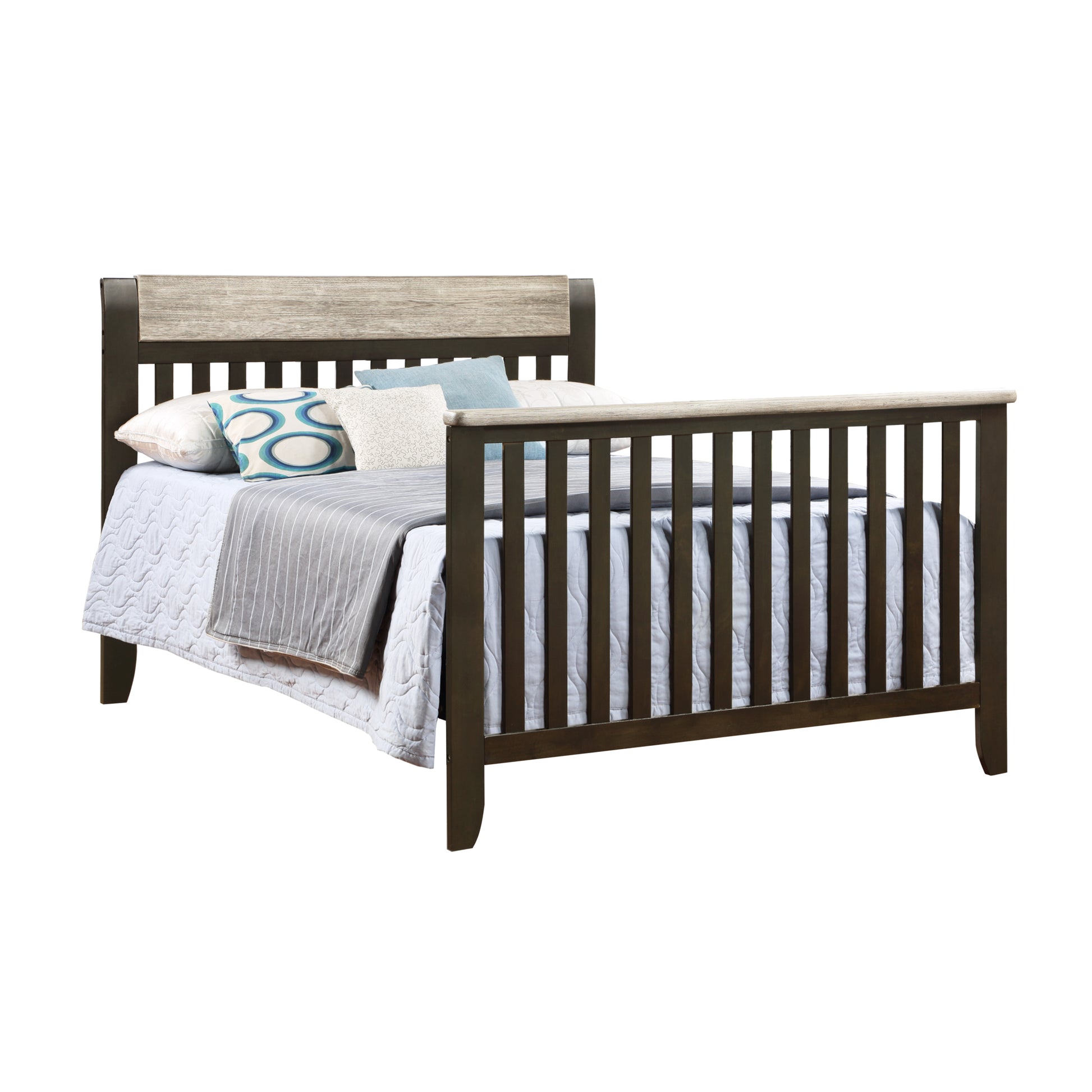 Hayes 4 in 1 Convertible Crib Coffee Weathered Stone coffee-solid wood