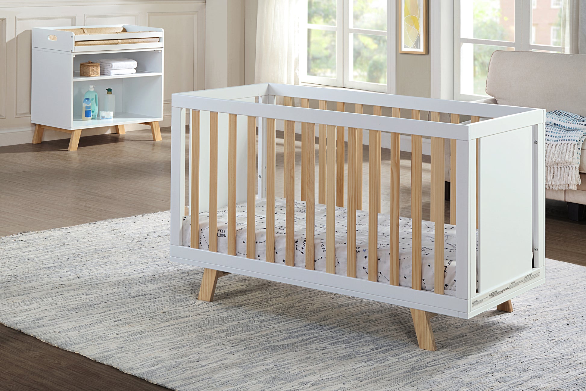 Livia Multi Purpose Changing Table White Natural white-solid wood