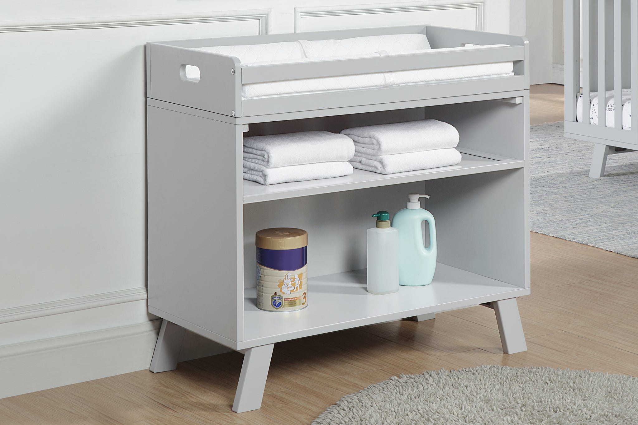 Livia Multi Purpose Changing Table Gray Gray gray-solid wood