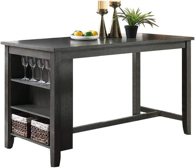 Modern Casual 1pc Counter Height High Dining Table w gray wash-dining