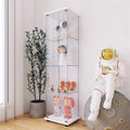 One Door Glass Cabinet Glass Display Cabinet with 4 white-glass