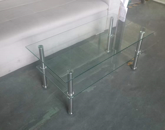 Clear Clear Glass Coffee Table, Tempered Glass