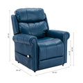 Lowell Navy Blue Leather Gel Lift Chair with Massage navy blue-foam-pu