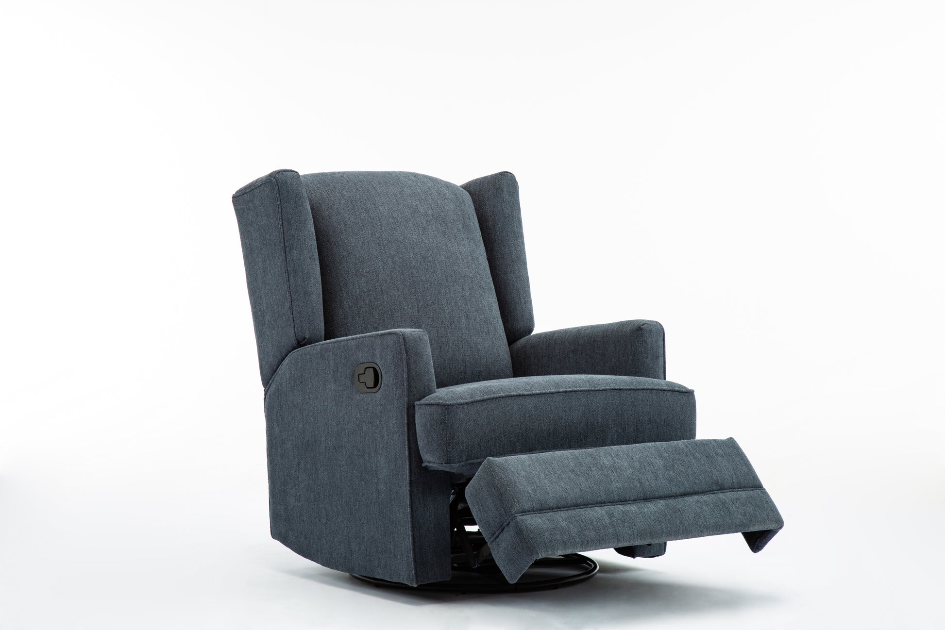 Smithfield Blue Wingback Swivel Glider Recliner blue-foam-polyester