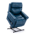 Lowell Navy Blue Leather Gel Lift Chair with Massage navy blue-foam-pu