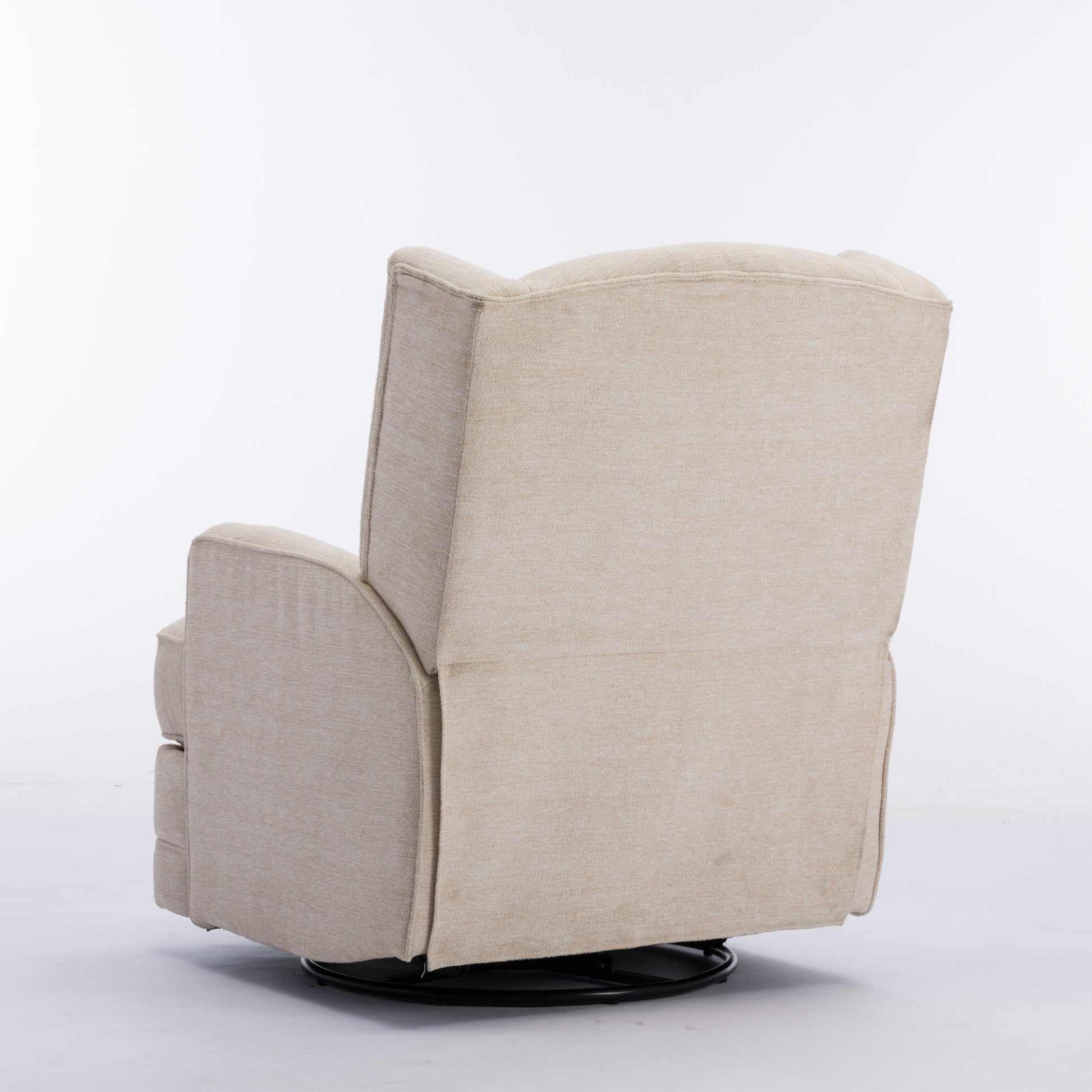 Smithfield Beige Wingback Swivel Glider Recliner beige-foam-polyester