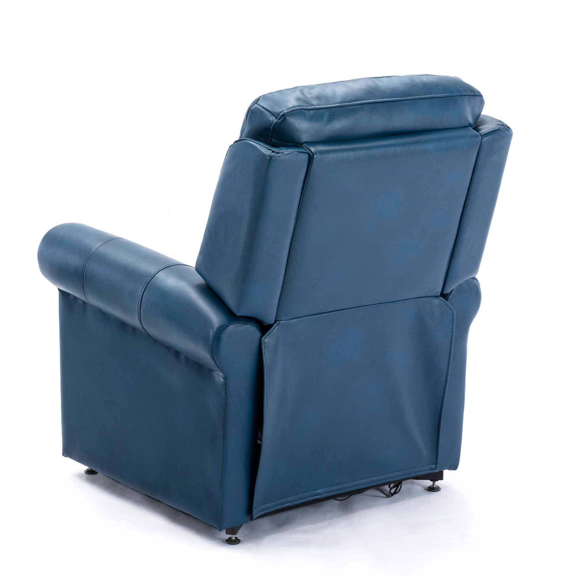 Lowell Navy Blue Leather Gel Lift Chair with Massage navy blue-foam-pu