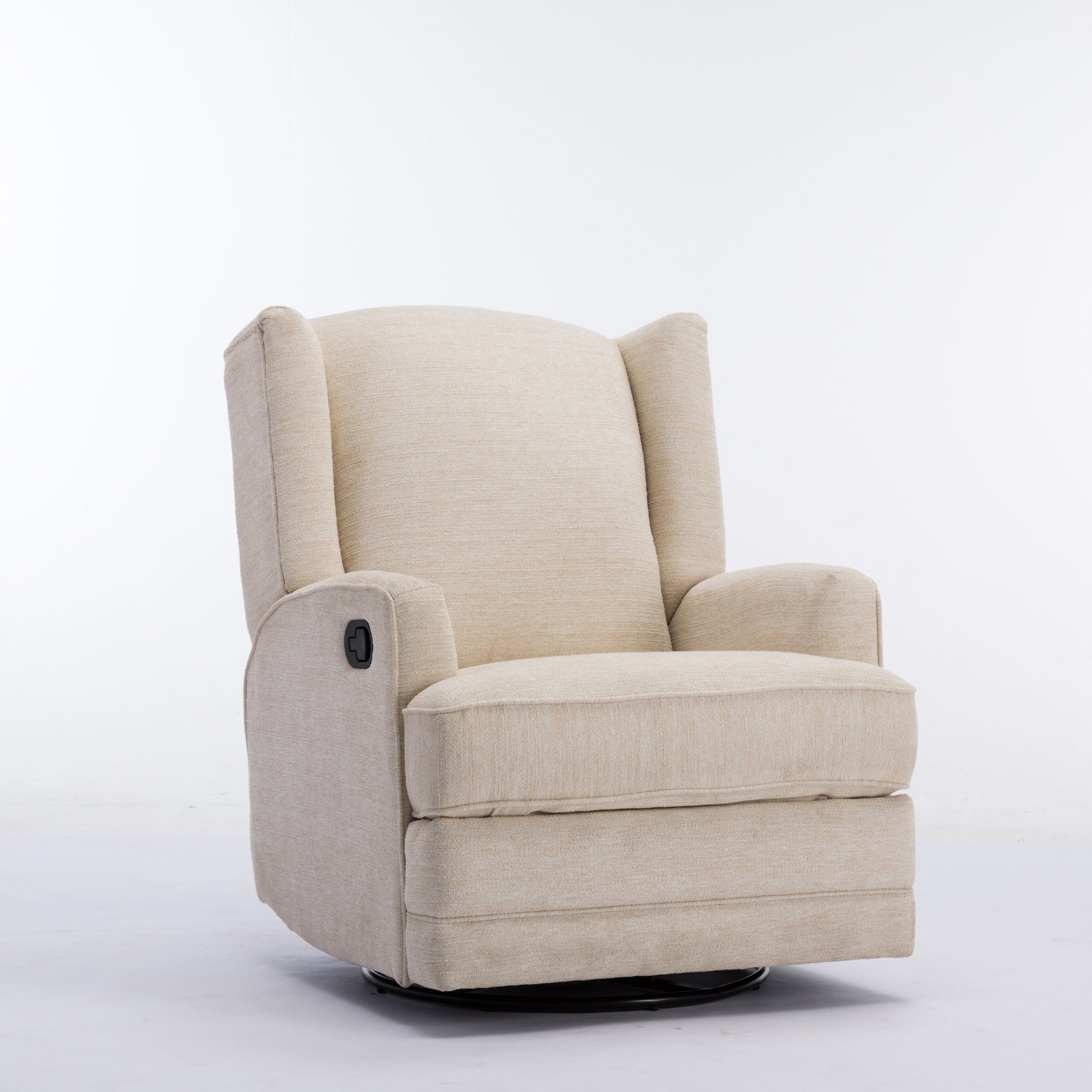 Smithfield Beige Wingback Swivel Glider Recliner beige-foam-polyester