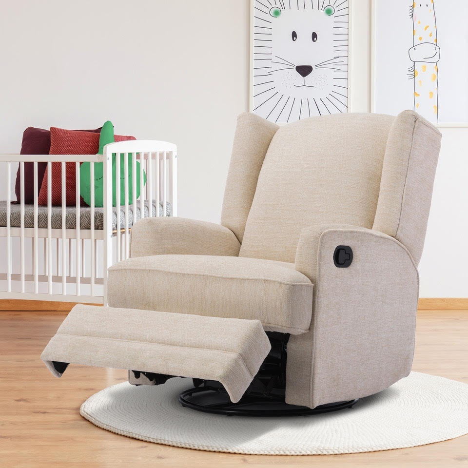 Smithfield Beige Wingback Swivel Glider Recliner beige-foam-polyester