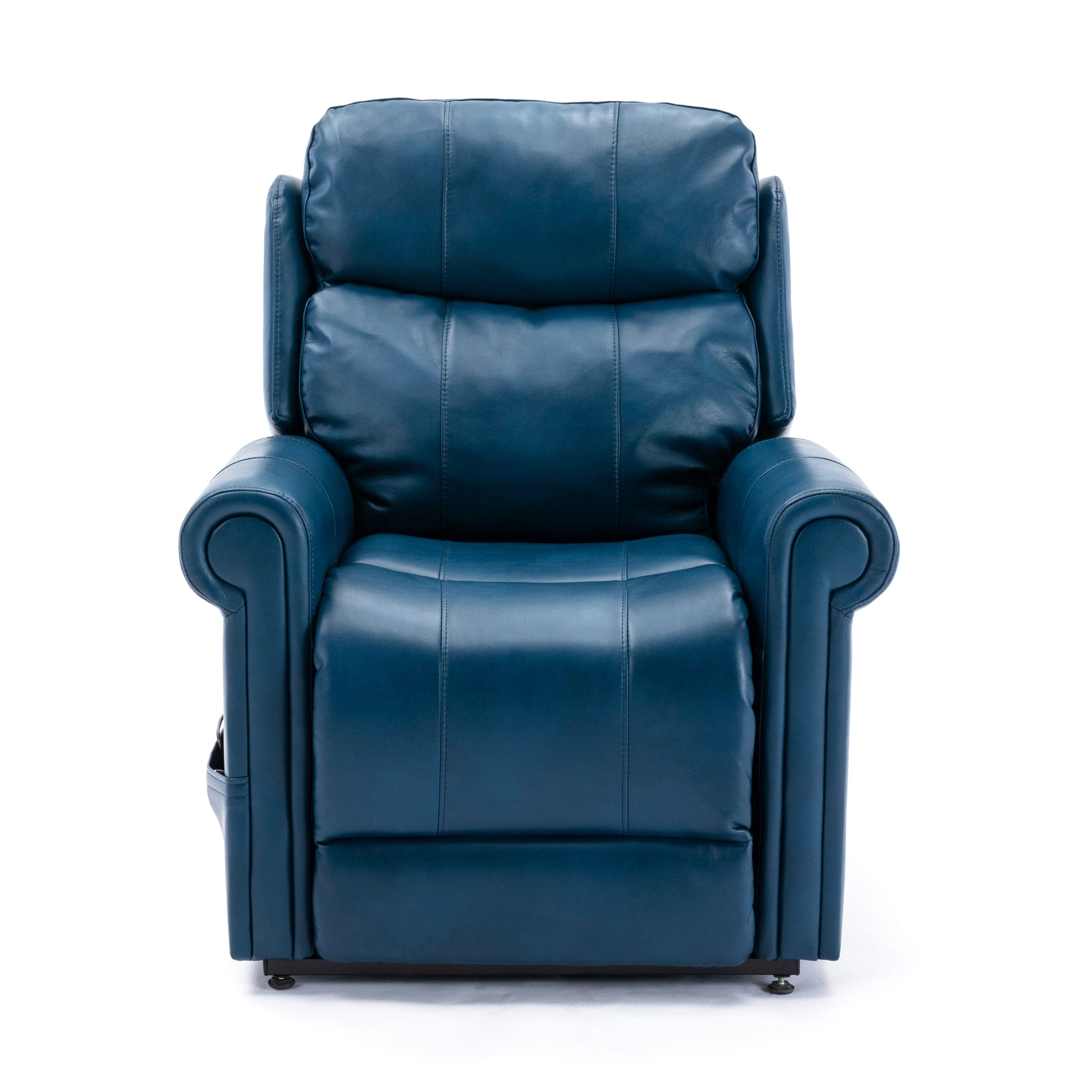 Lowell Navy Blue Leather Gel Lift Chair with Massage navy blue-foam-pu