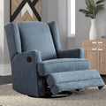 Smithfield Blue Wingback Swivel Glider Recliner blue-foam-polyester