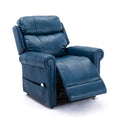 Lowell Navy Blue Leather Gel Lift Chair with Massage navy blue-foam-pu