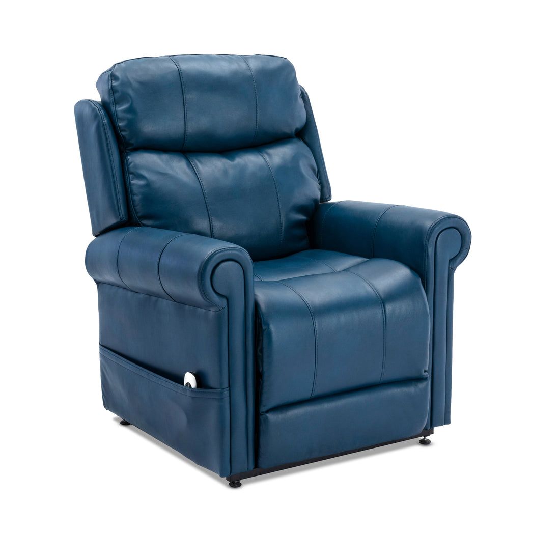 Lowell Navy Blue Leather Gel Lift Chair with Massage navy blue-foam-pu