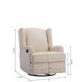 Smithfield Beige Wingback Swivel Glider Recliner beige-foam-polyester