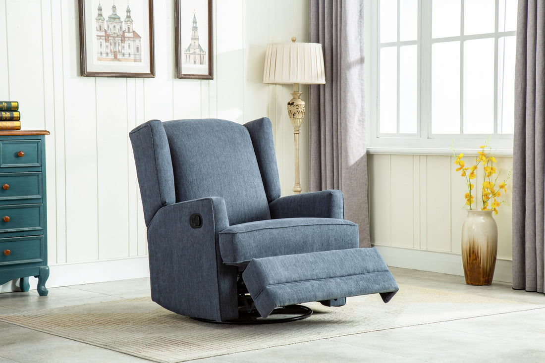 Smithfield Beige Wingback Swivel Glider Recliner beige-foam-polyester