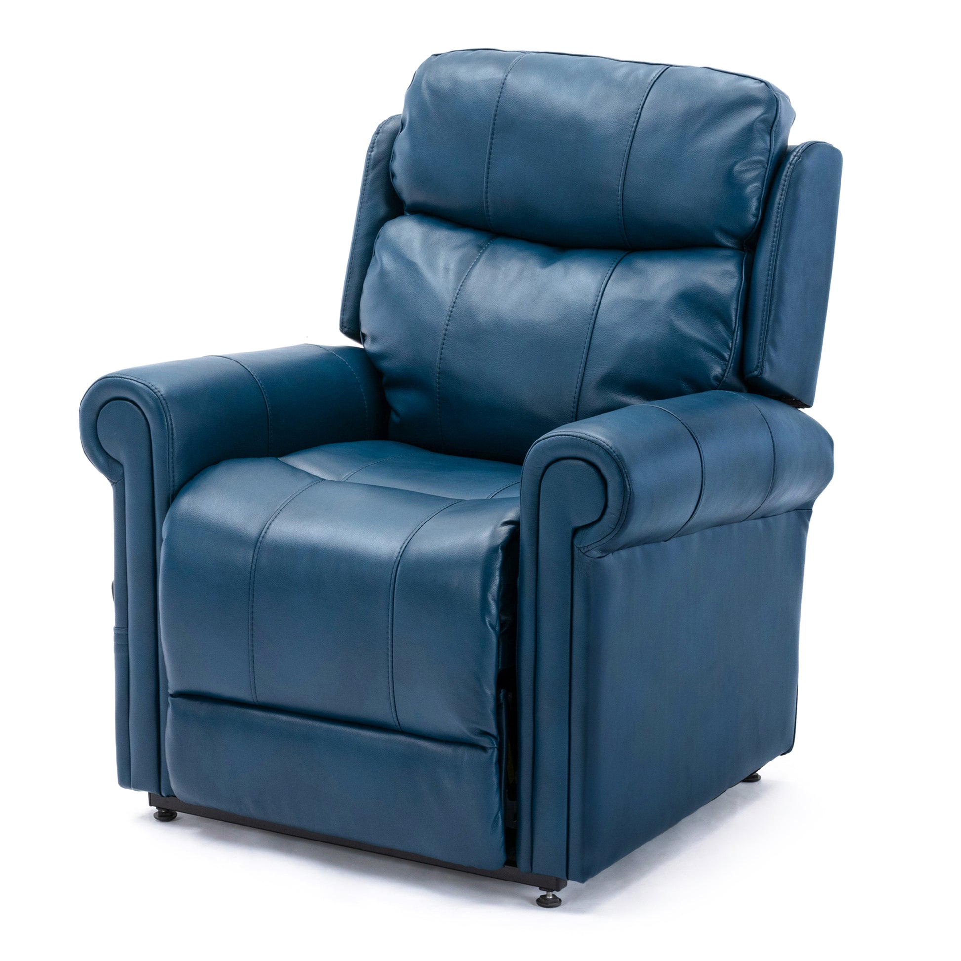 Lowell Navy Blue Leather Gel Lift Chair with Massage navy blue-foam-pu