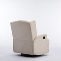 Smithfield Beige Wingback Swivel Glider Recliner beige-foam-polyester