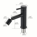 Matte Black Bathroom Faucet for 2 Mode Faucet for matte black-stainless steel