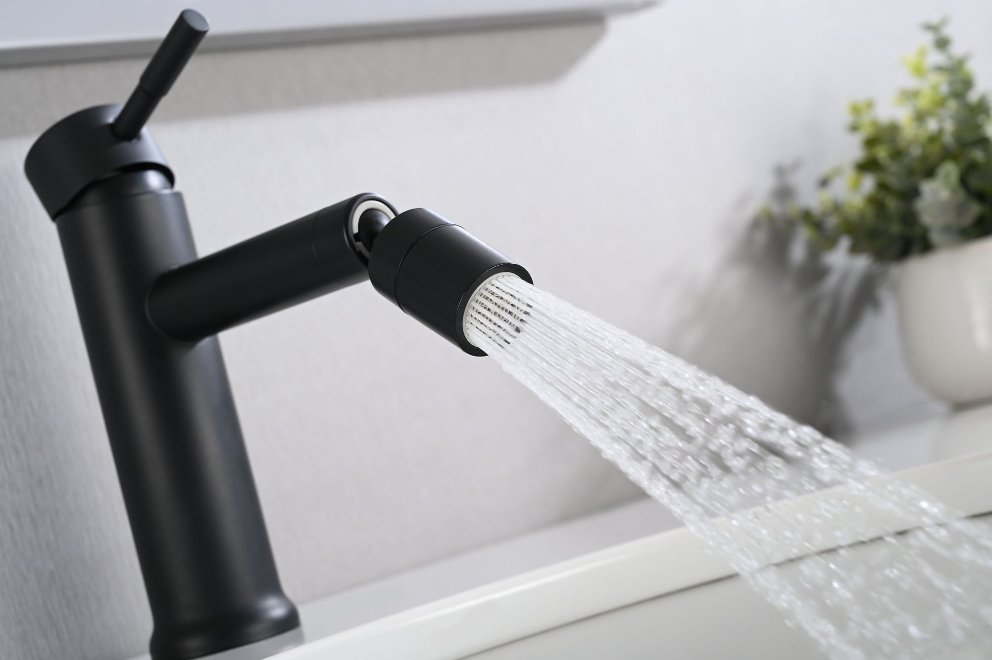 Matte Black Bathroom Faucet for 2 Mode Faucet for matte black-stainless steel