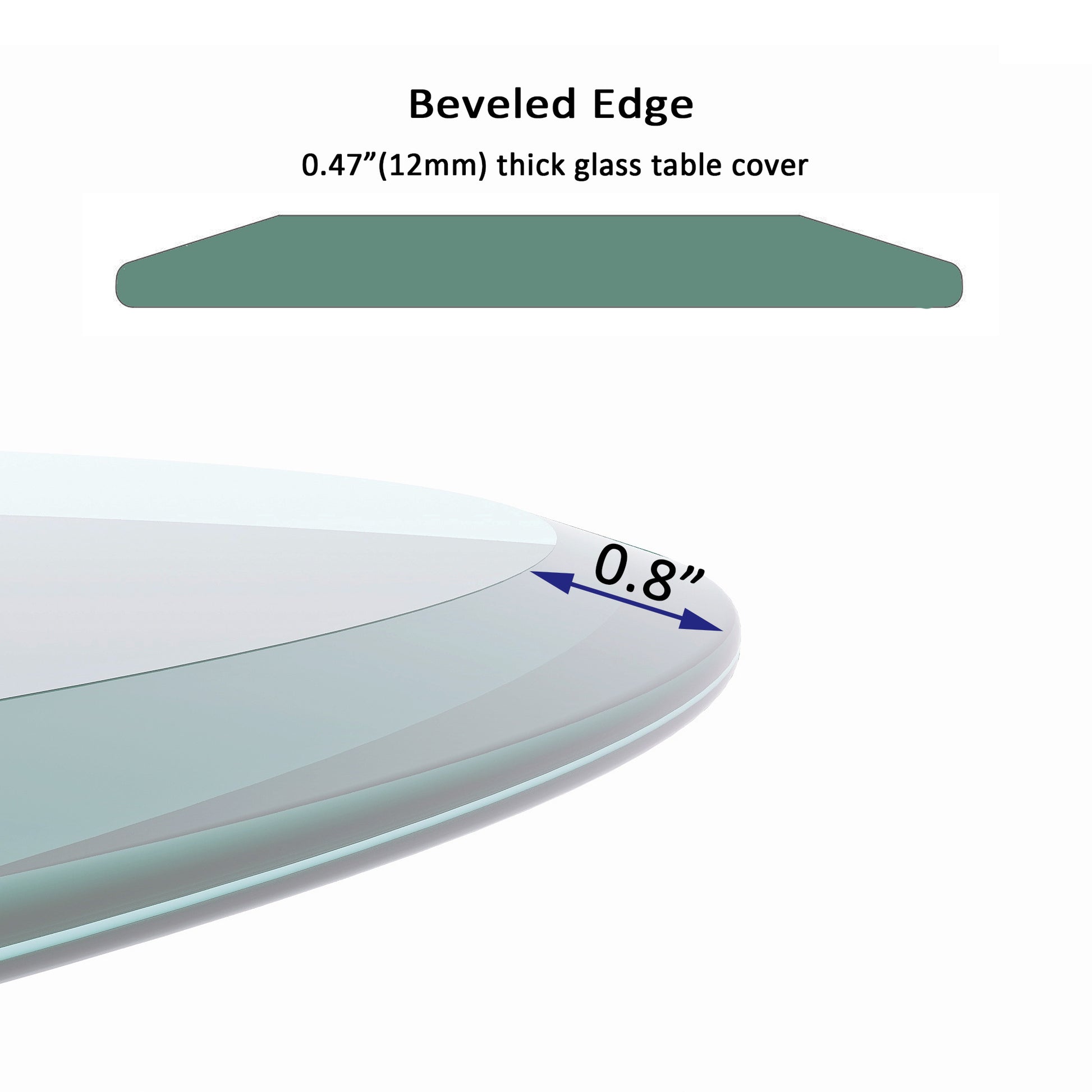 36" Inch Round Tempered Glass Table Top Clear