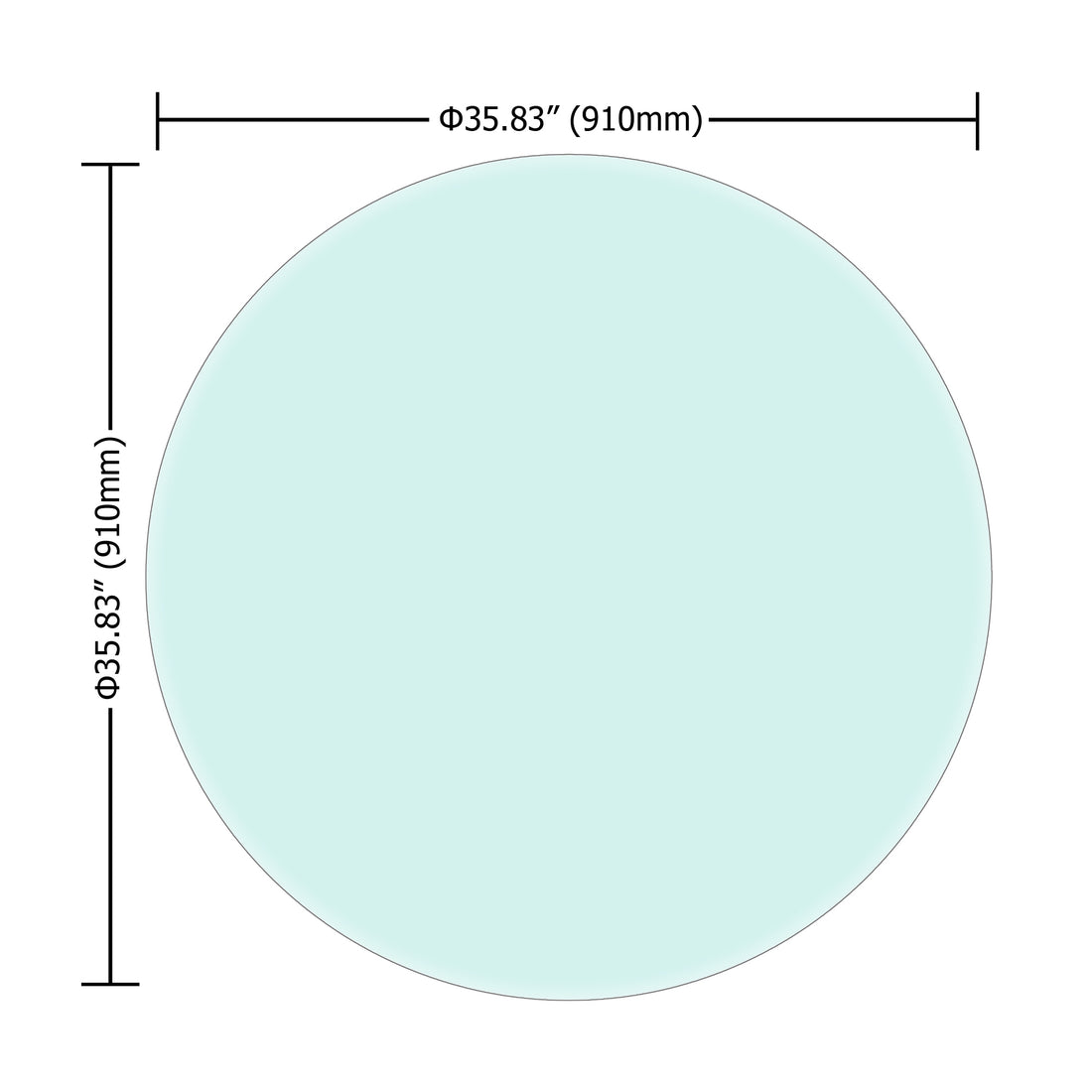 36" Inch Round Tempered Glass Table Top Clear