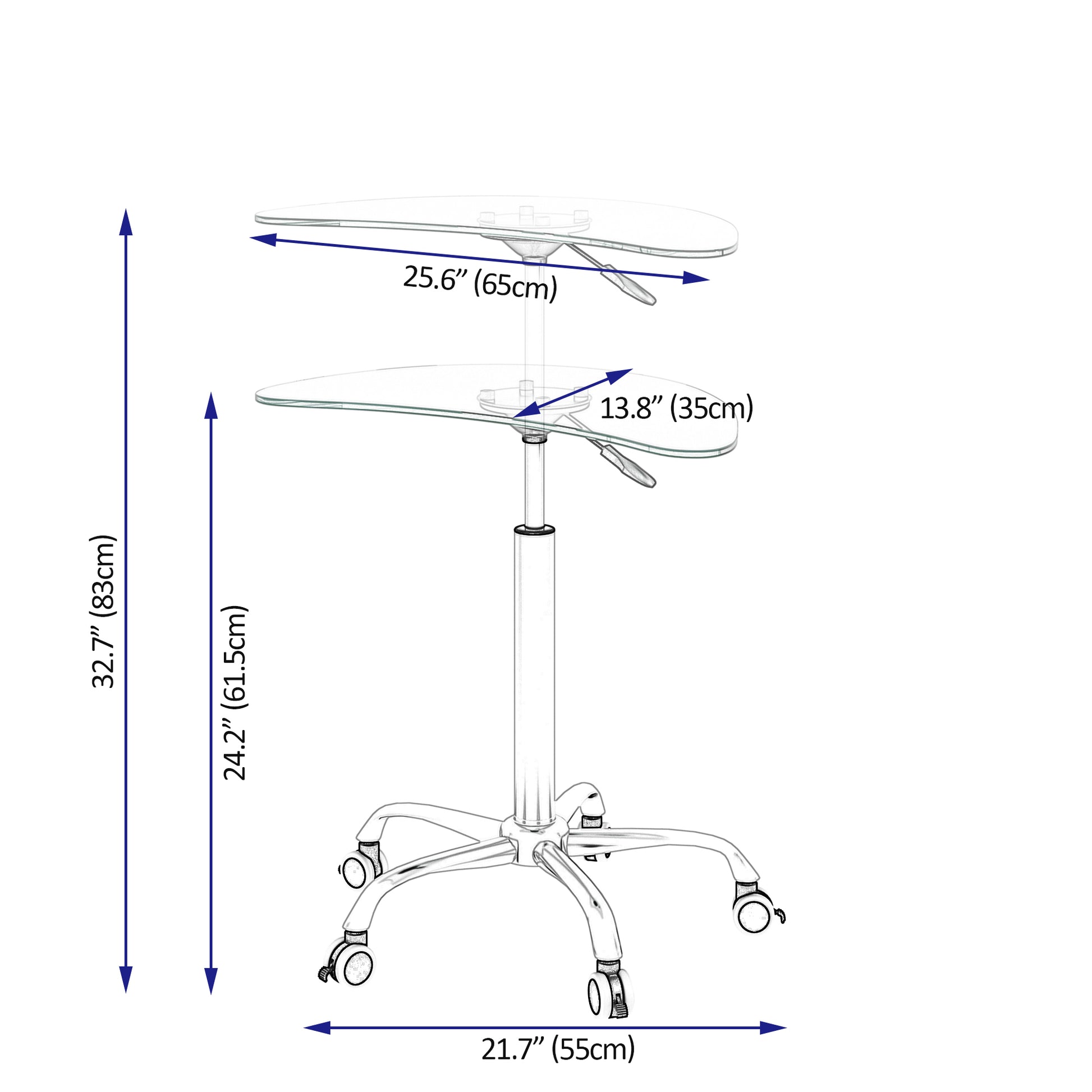 Adjustable Height Transparent Tempered Glass