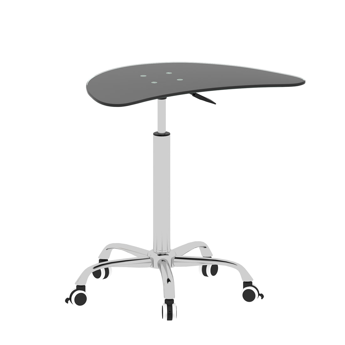 Adjustable Height Black Tempered Glass Table Desk