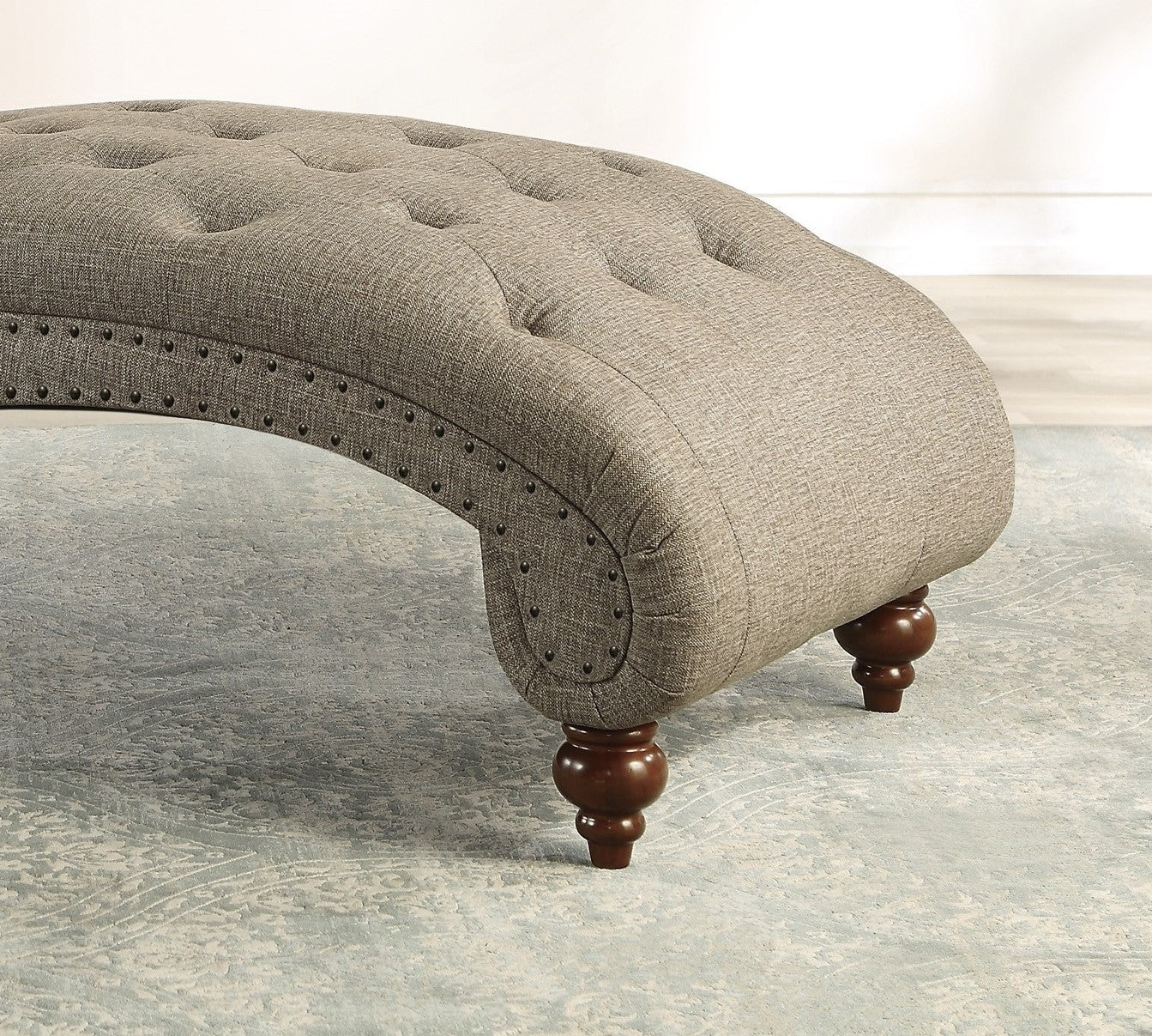 Modern Stylish Brown Color 1pc Chaise Button Tufted brown-primary living
