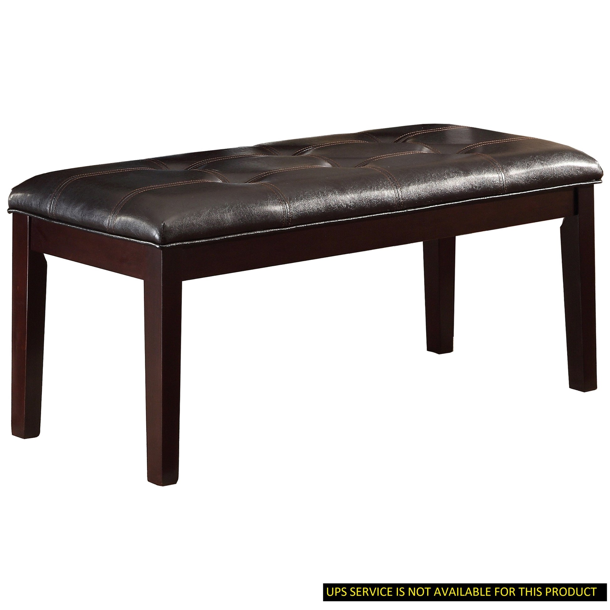 Espresso Finish 1pc Dining Bench Faux Leather espresso-dining room-transitional-wood