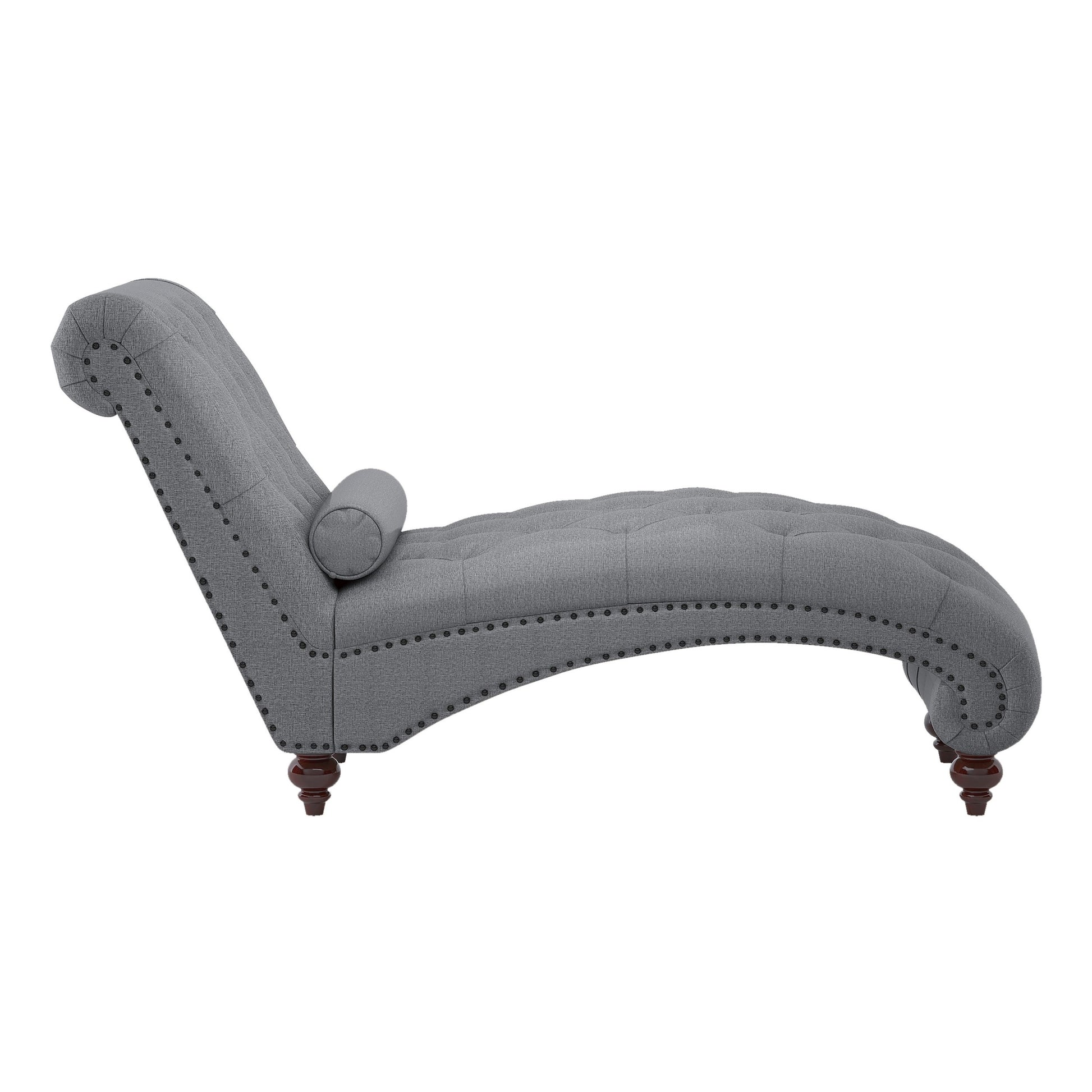 Modern Stylish Gray Color 1pc Chaise Button Tufted gray-primary living