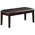 Espresso Finish 1pc Dining Bench Faux Leather espresso-dining room-transitional-wood