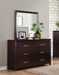 Espresso Finish 1pc Dresser of 6x Drawers Silver Tone espresso-5 drawers &