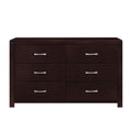 Espresso Finish 1pc Dresser of 6x Drawers Silver Tone espresso-5 drawers &