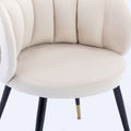 Off White Velvet lounge chair, black metal feet off white-velvet