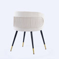 Off White Velvet lounge chair, black metal feet off white-velvet