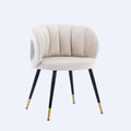 Off White Velvet lounge chair, black metal feet off white-velvet