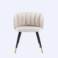 Off White Velvet lounge chair, black metal feet off white-velvet