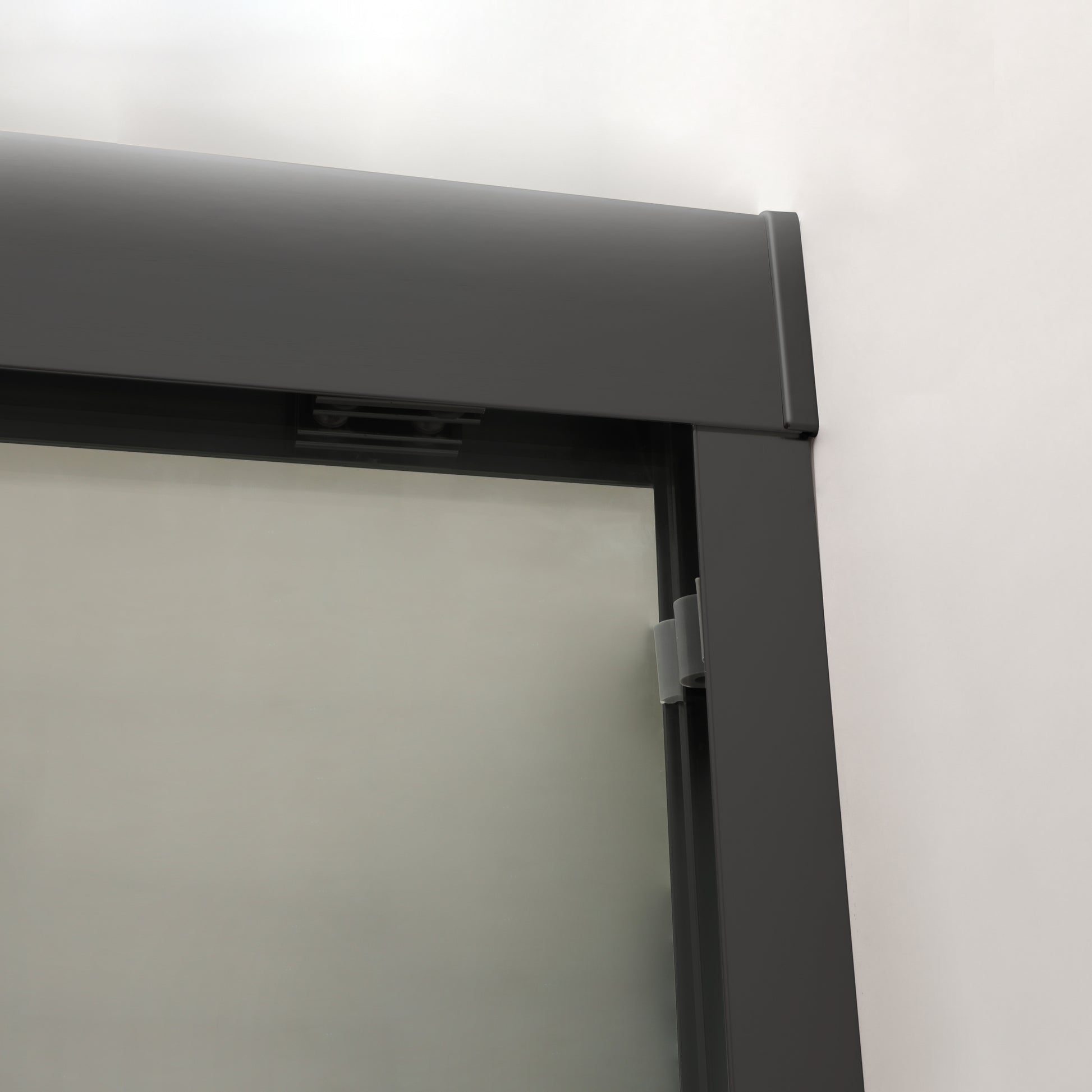 Shower Door 48" W x 76"H Double Sliding Shower matte black-glass