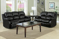 Comfortable Double Reclining Sofa 1pc Black Bonded black-primary living space-modern-solid wood