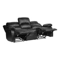 Comfortable Double Reclining Sofa 1pc Black Bonded black-primary living space-modern-solid wood