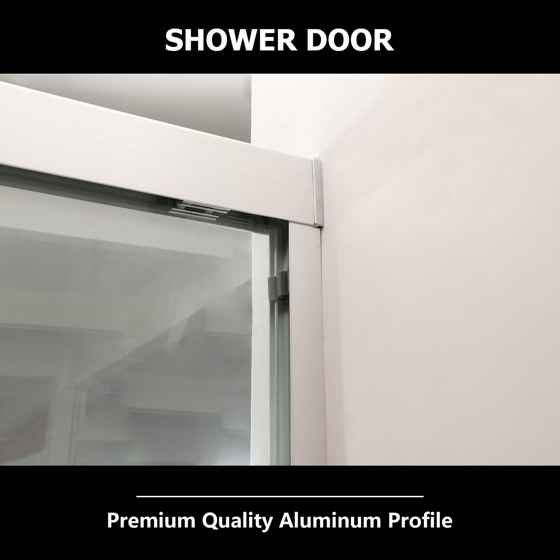 Shower Door 48" W x 76"H Semi Frameless Bypass Sliding chrome-glass