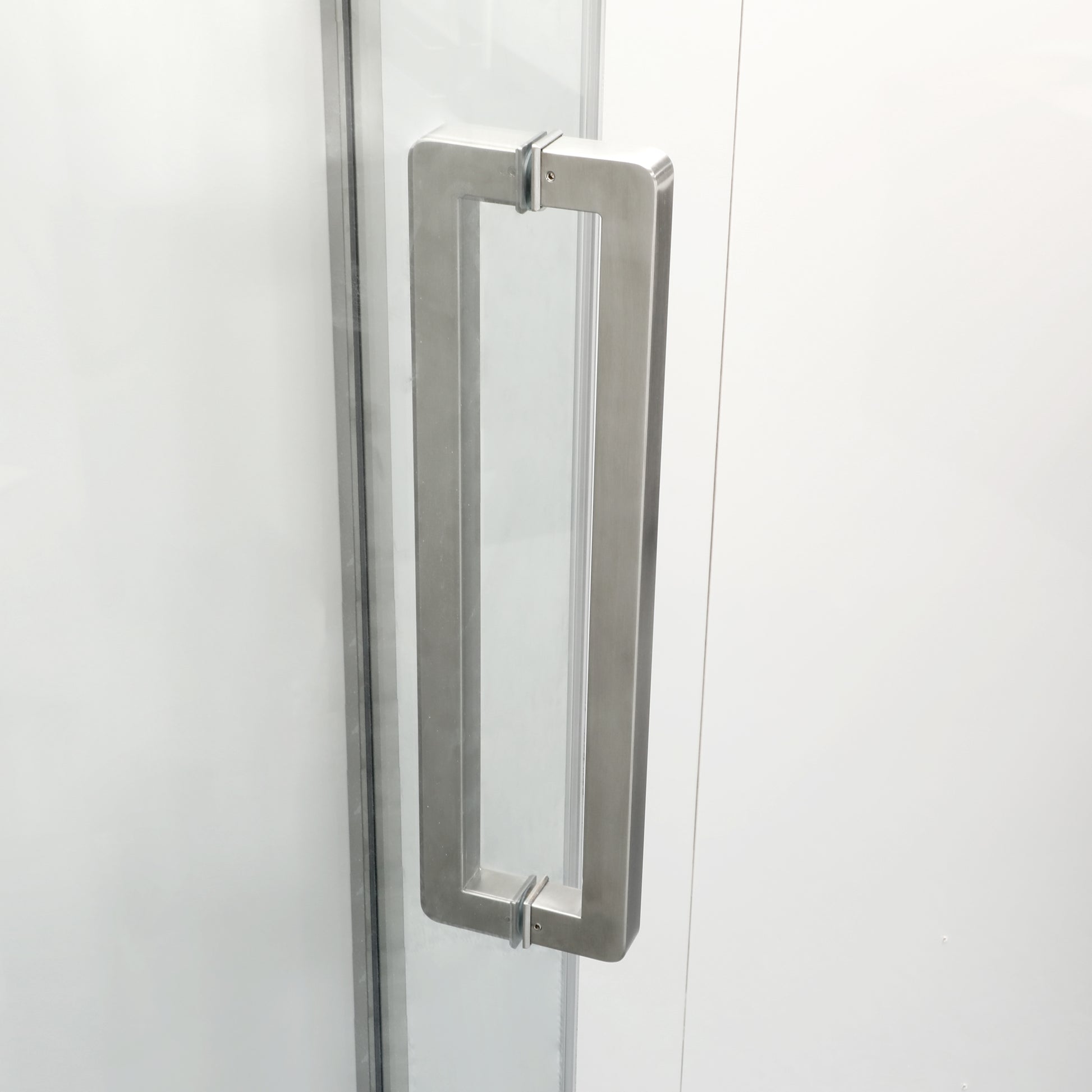 Shower Door 34 1 8" x 72" Semi Frameless Neo Angle brushed nickel-glass