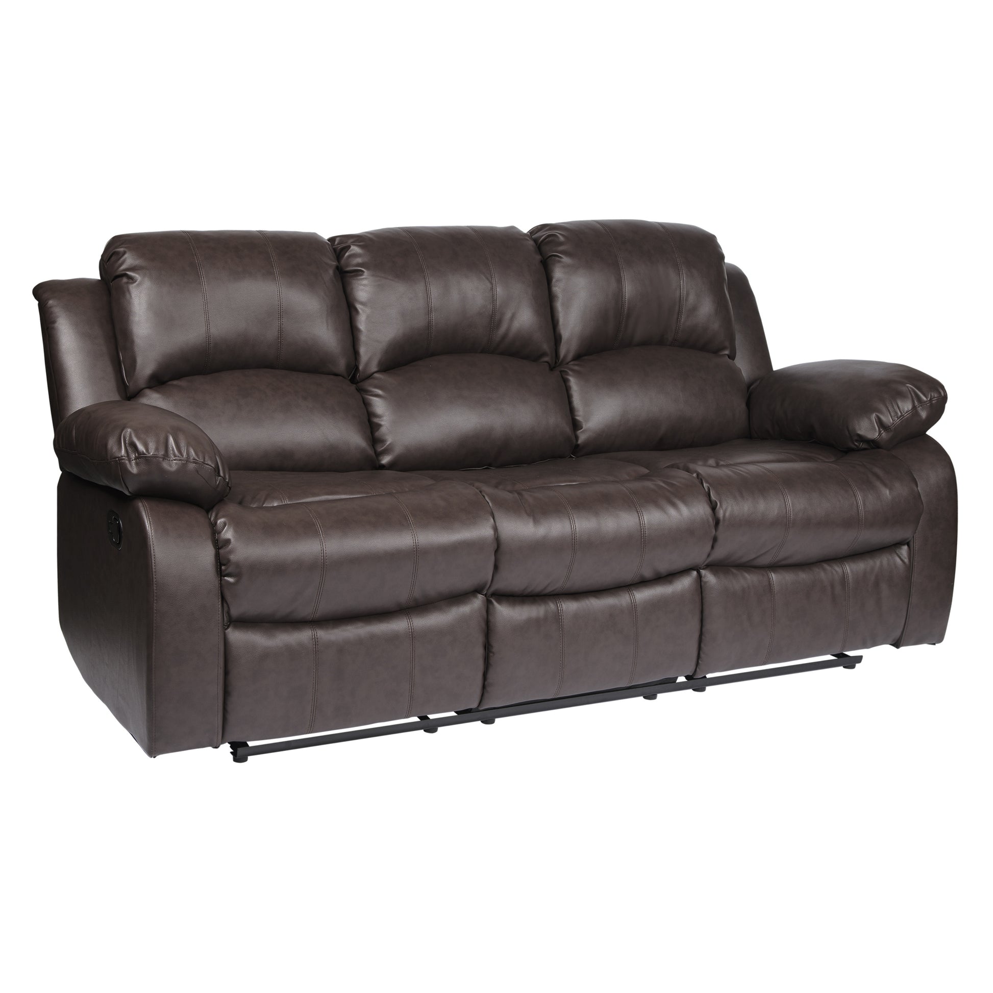 Comfortable Double Reclining Sofa 1pc Brown Color brown-wood-primary living space-solid wood