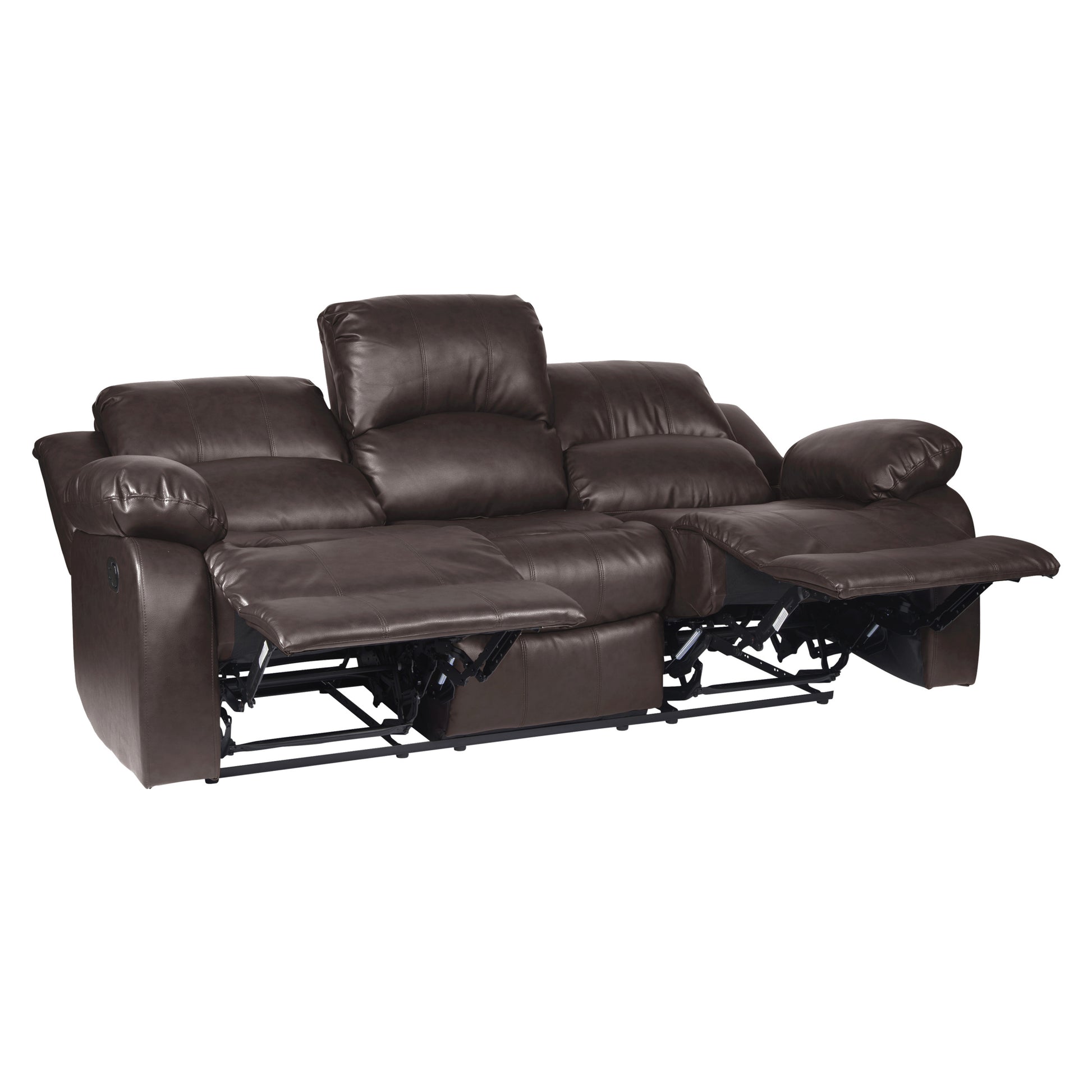 Comfortable Double Reclining Sofa 1pc Brown Color brown-wood-primary living space-solid wood