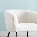 Modern Style 1pc Accent Chair White Sheep Wool Like white-primary living space-luxury-fabric